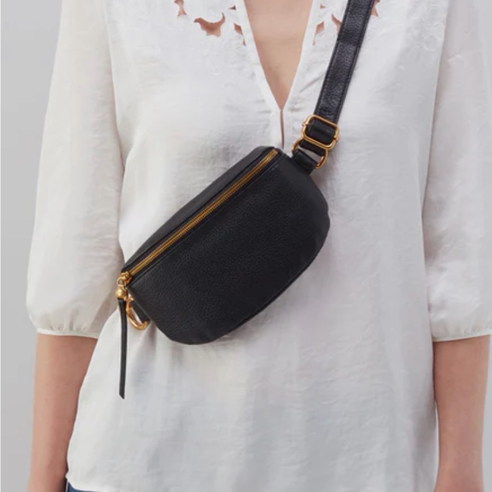 HOBO Metallic Bronze Leather Crossbody Belt Bag - Women - Picture 5 of 5